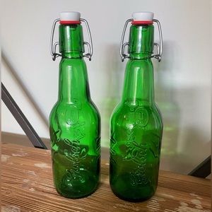 2 Grolsch Flip Swing top bottles